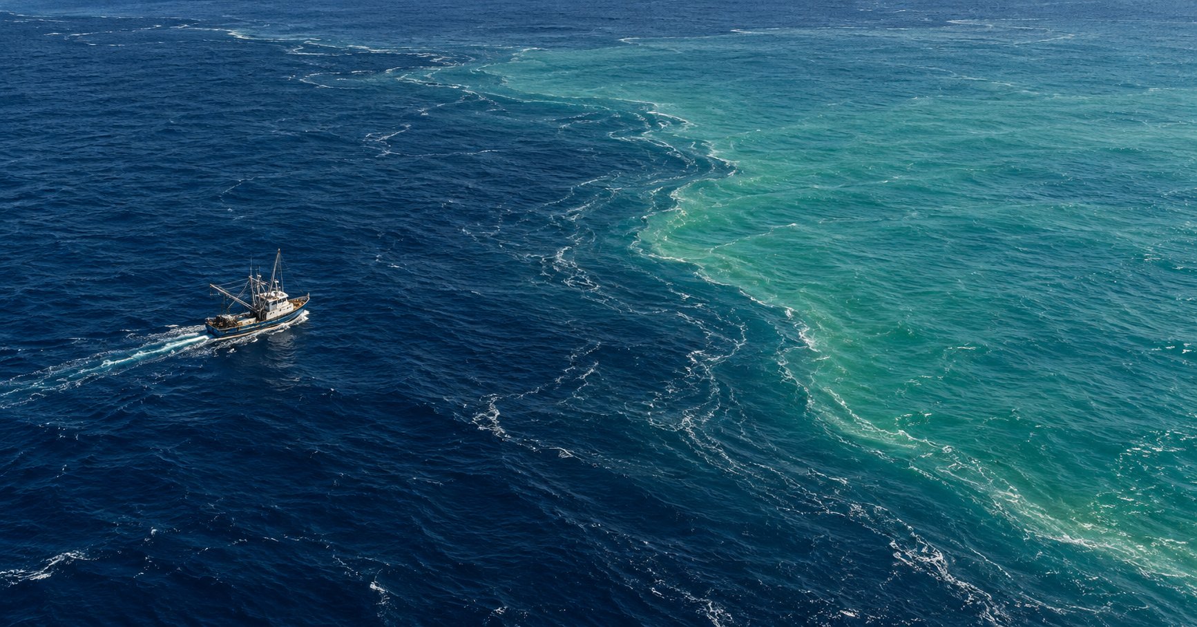 Una franja de agua puede cambiar mientras se desplaza. Ilustración conceptual.